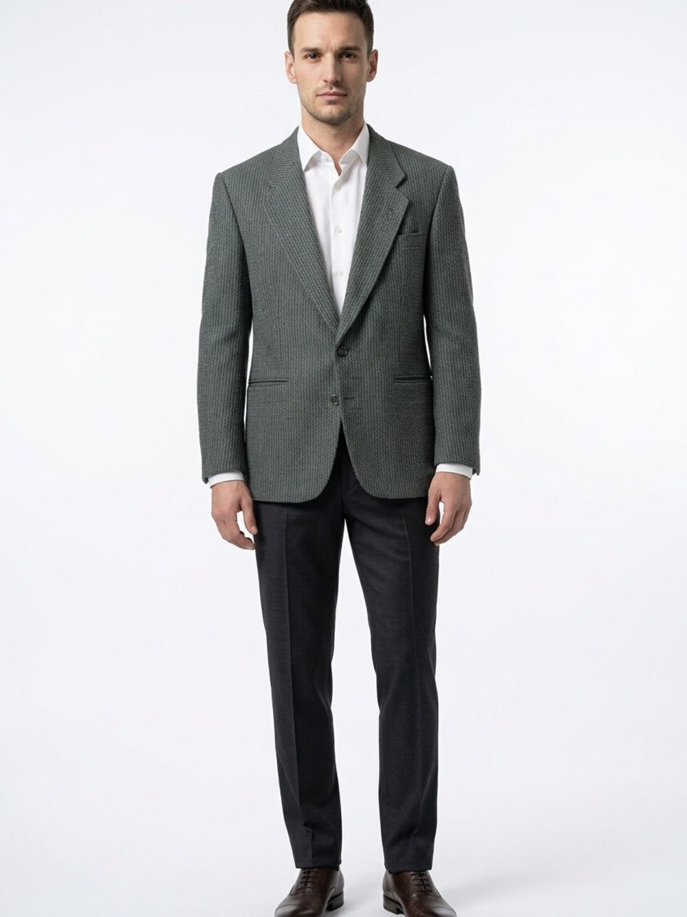 PIERRE BALMAIN PARIS | Vintage Wool Alpaca Blazer Green Gray Men’s Size 42S